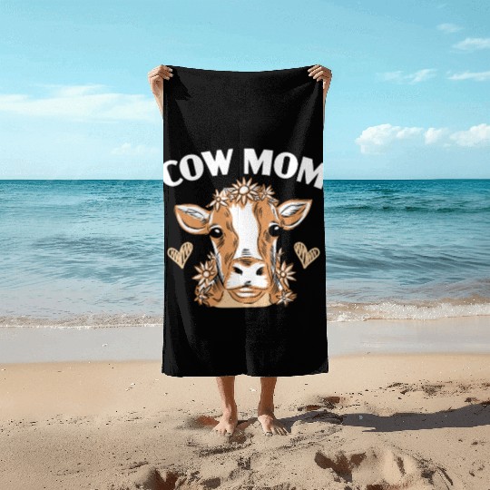Cow Mom Heifer Cow Whisperer Cow Farming Farm Beach Towels