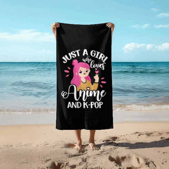 Just A Girl Who Loves Anime and K-Pop Beach Towels