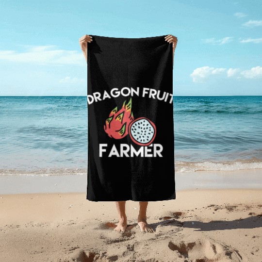 Dragon Fruit Farmer Beach Towels