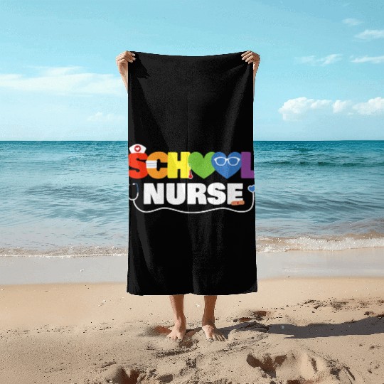 School Nurse Gift Registered Nurse Back To School Beach Towels