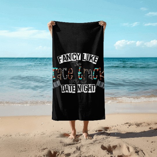 Fancy Like The Race Track On a Date Night Beach Towels