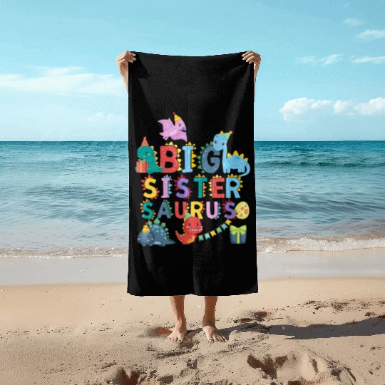 Big sister Saurus | Rawr Dinosaur Beach Towels | Family