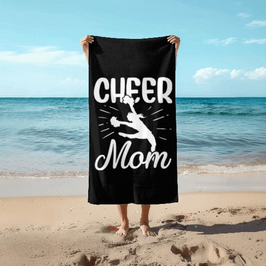 Womens Cheer Mom Gymnastics Cheerleading Mom Squad Beach Towels