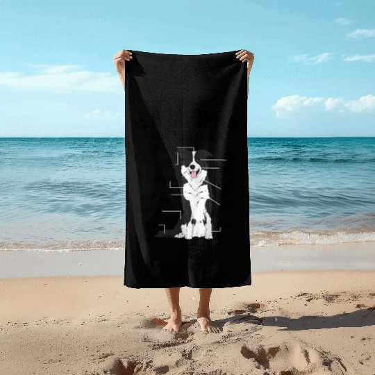 Funny Anatomy Border Collie Dog Lover Beach Towels