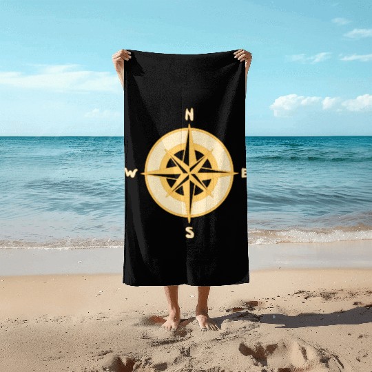 Nautical Compass star / rose, cardinal directions Beach Towels