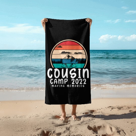 COUSIN CAMP 2022 Funny Summer Vacation Camping Beach Towels