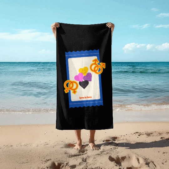 LGBT love is love Beach Towels