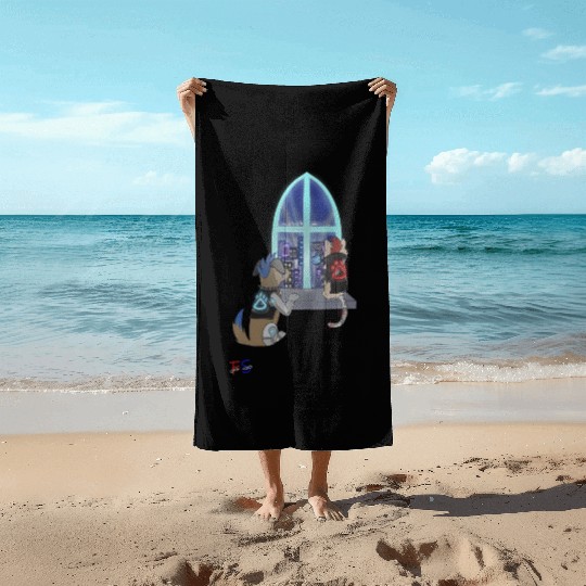Cyberpunk Beach Towels