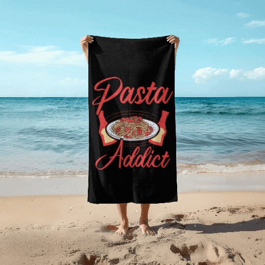 Italian Food Pasta Addict Beach Towels