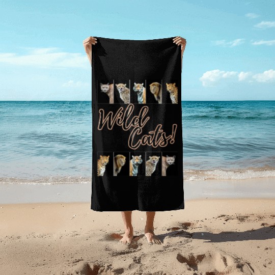 WILDCATS! | Lion, Leopard, Cheetah, Puma, Tiger Beach Towels