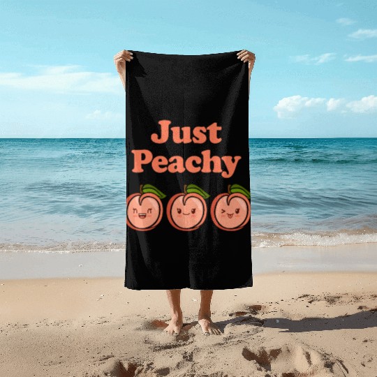Just Peachy Cute Adorable Kawaii Peaches Beach Towels