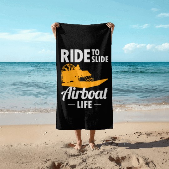 Airboat Fanboat Airboating Swamp boat Race Ride Beach Towels