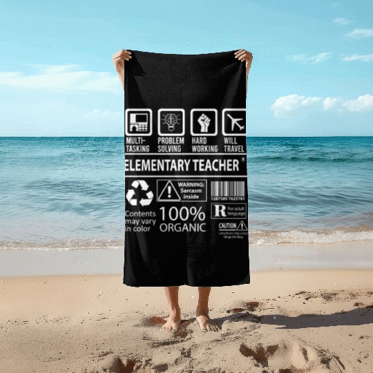Elementary Teacher Beach Towels - Multitasking Job Gift