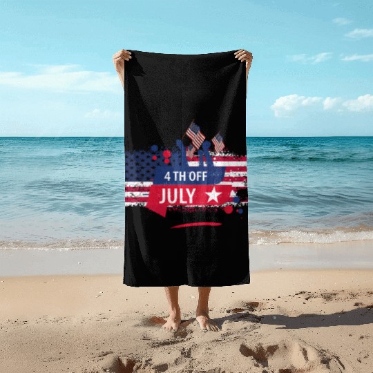 Independence Day, US Happy Independence Day 4th. Beach Towels