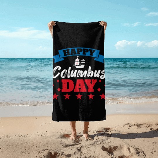 Columbus Day Italian Pride Beach Towels