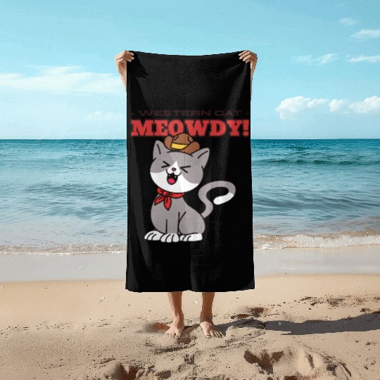 Western Cat Beach Towels