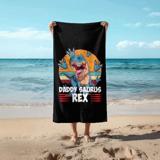 Daddysaurus Papasaurus Beach Towels