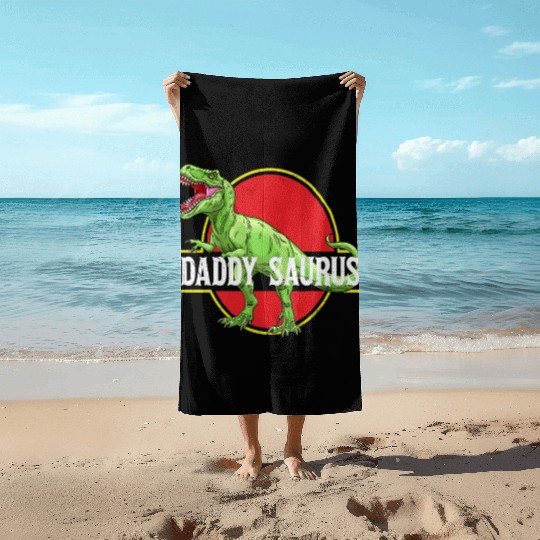 Daddysaurus Papasaurus Beach Towels