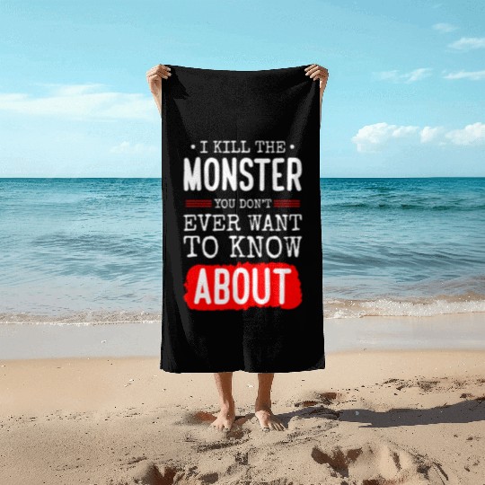 Evil Cute Little Sister Brother Beach Towels