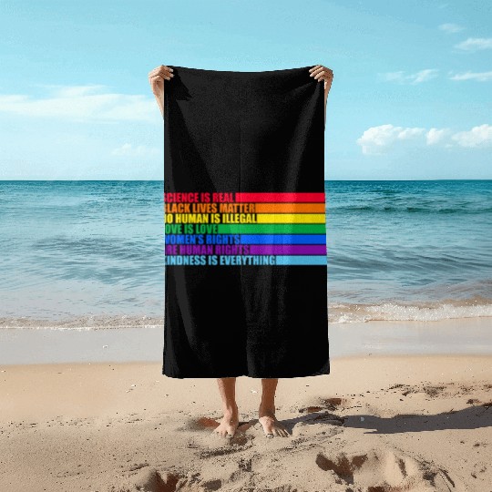 Science Is Real Black Lives Matter Love Is Love Beach Towels