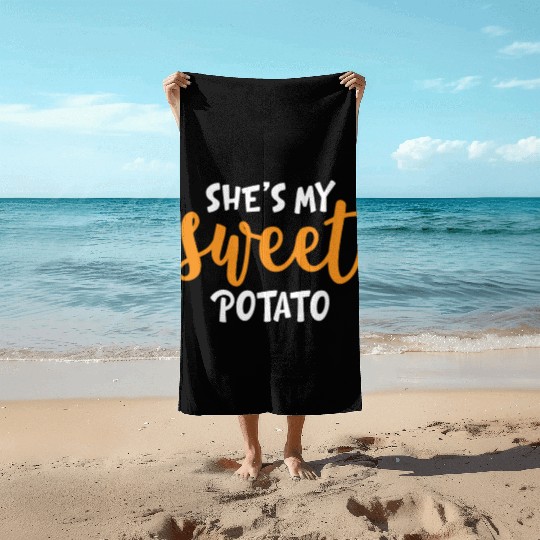 She's My Sweet Potato Funny Matching Mom Daughter Beach Towels