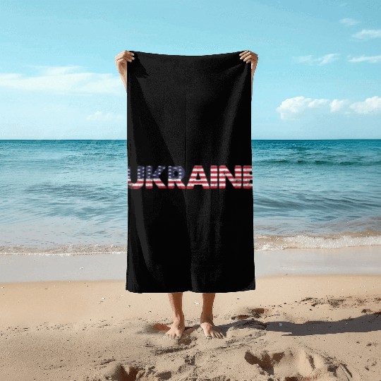 I Stand with Ukraine Ukraine Flag Beach Towels