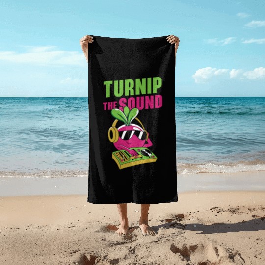 Music Turnip Party Music Lover Vegetable Beach Towels