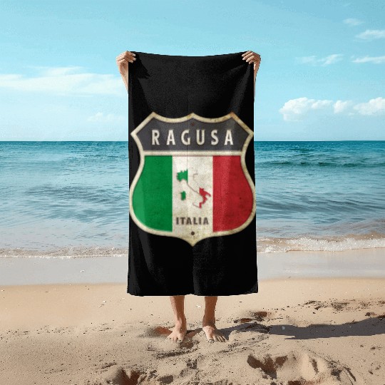 Ragusa Italy coat of arms flags design Beach Towels