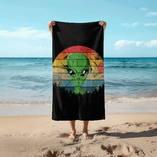 Alien Gift Extraterrestrial UFO AREA 51 Sci-fi Beach Towels