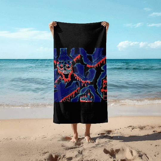 dia de los muertos, Skull Labyrinth, Halloween, Beach Towels