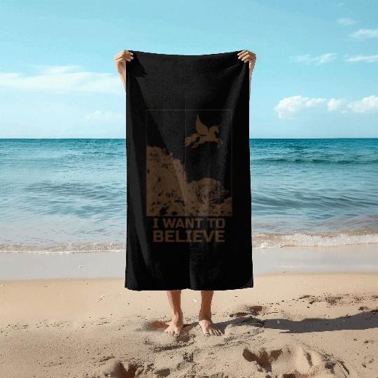 Unicorn "I Want To Believe" UAP Outfit Alien Ufo Beach Towels