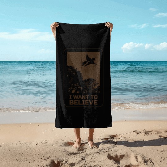 Unicorn "I Want To Believe" UAP Outfit Alien Ufo Beach Towels