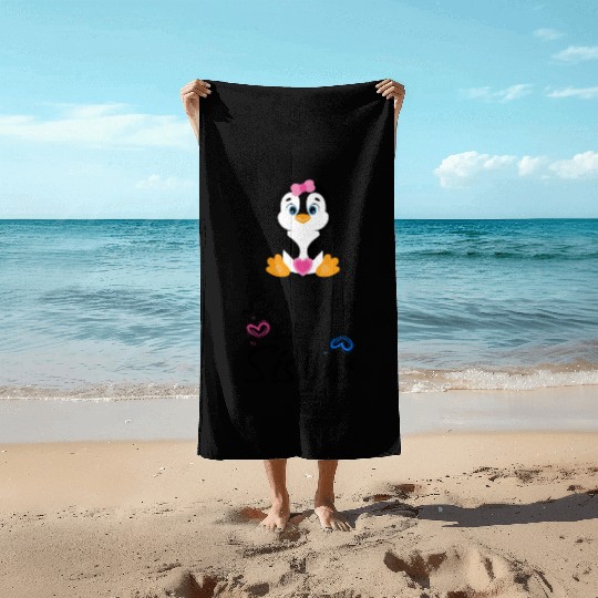 I love my little sister Pinguin Beach Towels