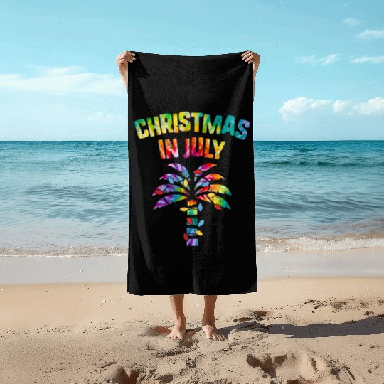 Christmas In July Beach Palm Xmas Tree Summer Beach Towels
