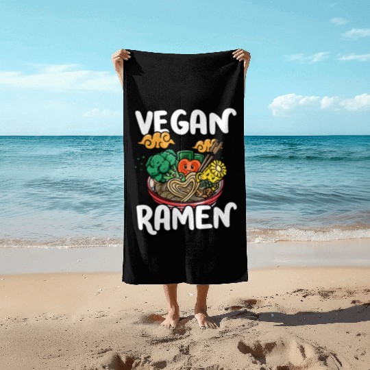 Vegan Ramen | Ramen Lover Beach Towels | Ramen Lover