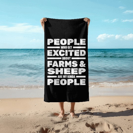 Sheep Farming Lamb Farmer Beach Towels