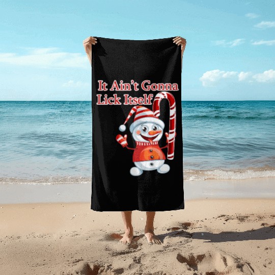 Christmas Holiday Candy Canes It'S Not Gonna Lick Beach Towels