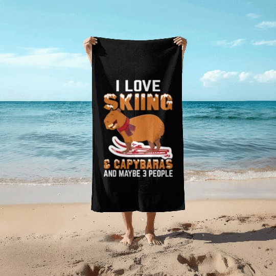 I Love Skiing and Capybaras and Maybe 3 People Beach Towels