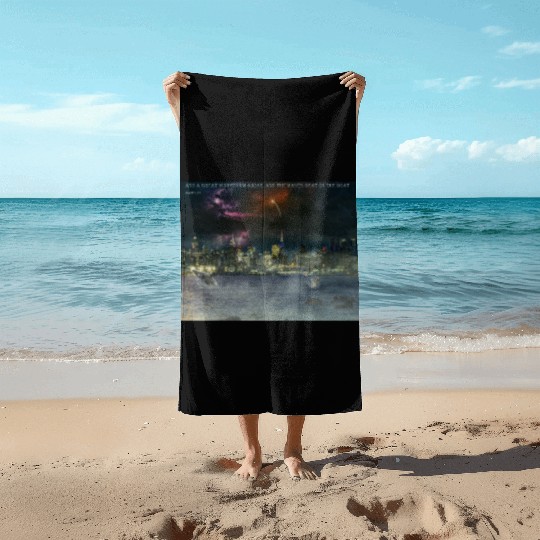 Storm and Whales with a Biblical Scipture Beach Towels
