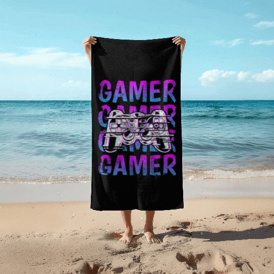 Gaming Nerd Computer Beach Towels