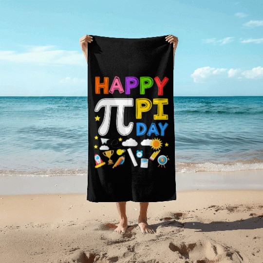 Math Geek Happy Pi Day Gift for Teacher Student Beach Towels