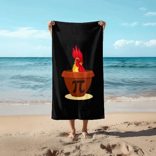 Funny Chicken Pot Pie Beach Towels Chicken Pi day