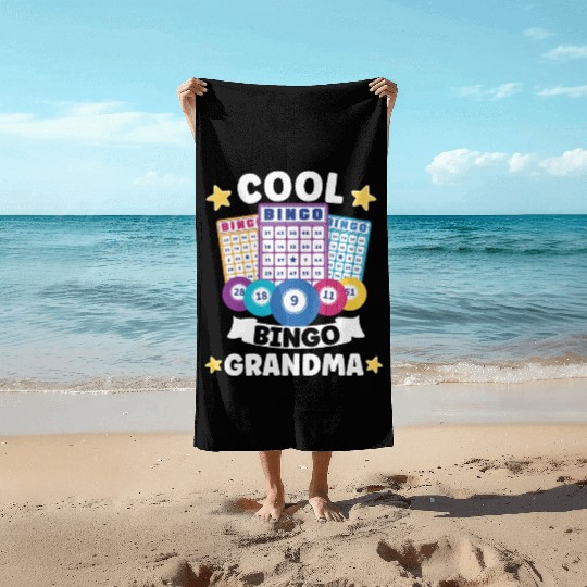 Bingo Card Game Grandma Bingo Player Bingo Cards Beach Towels