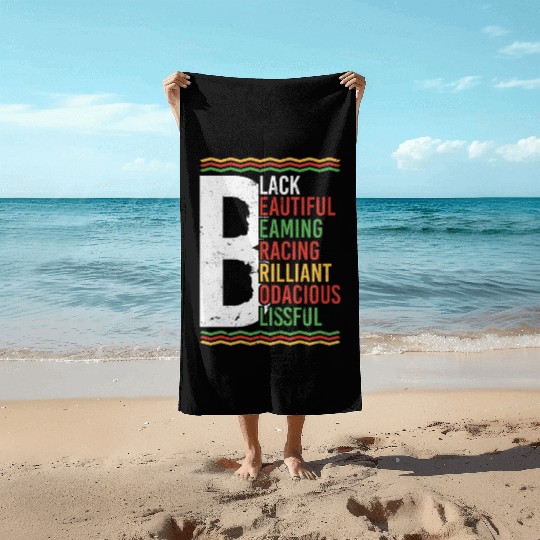 Black Beautiful Beaming Bracing Brilliant Beach Towels