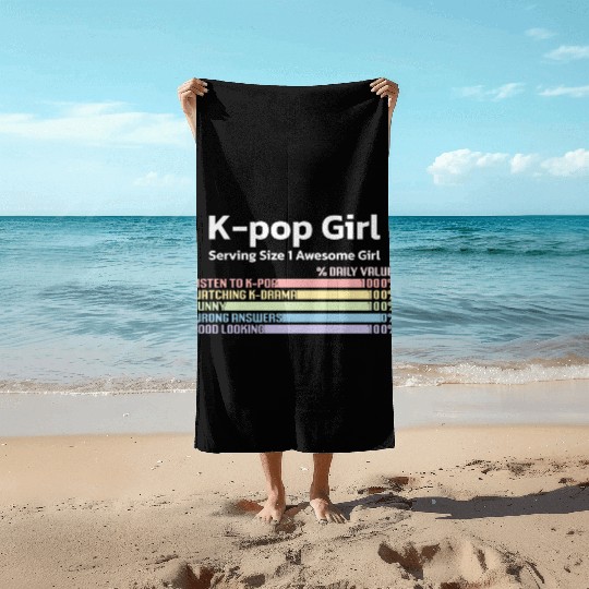 kpop girl, k pop music, korean pop music Beach Towels