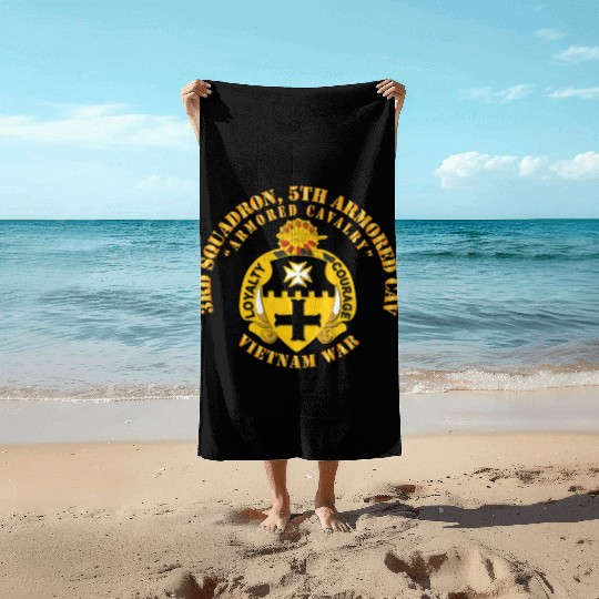 Army 3rd Squadron 5th Armored Cav Vietnam War Beach Towels