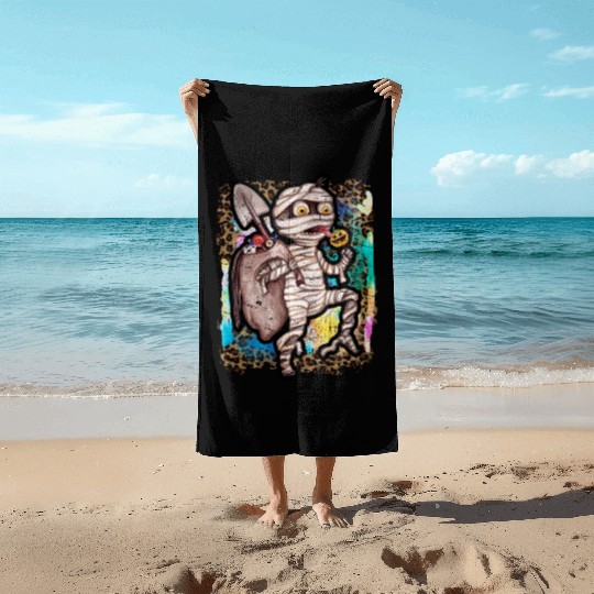 Halloween Zombie Mummy Tie Dye Beach Towels