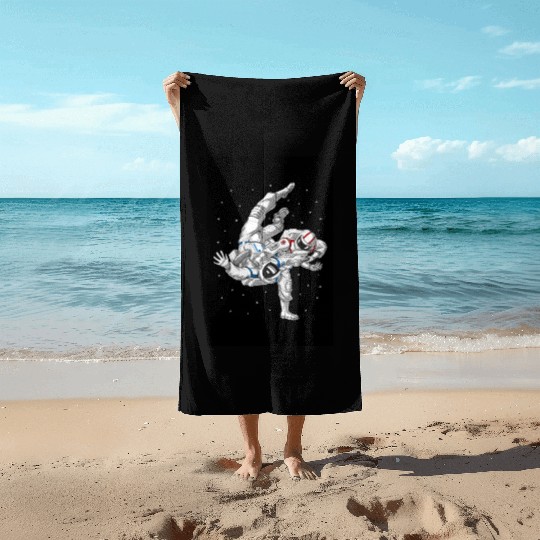 Astronauts Jiu-Jitsu Wrestling Beach Towels