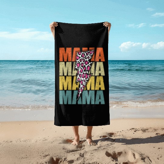 Lightning Bolt Leopard Cheetah Print Multi Color Beach Towels