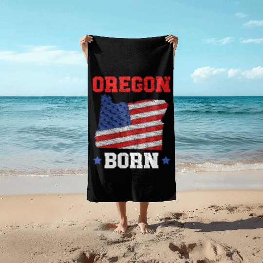 Oregon Born USA America Oregonians Travel Tourist Beach Towels